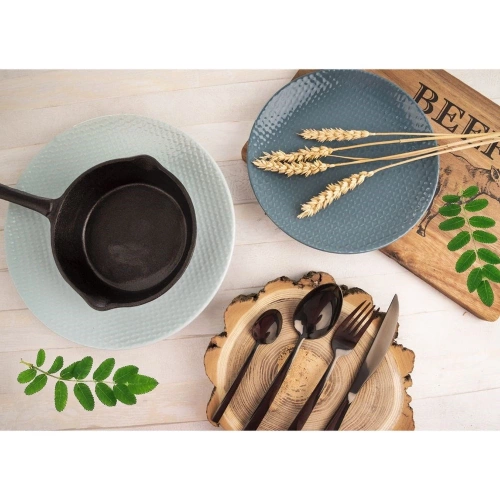 Zestaw sztućców stalowy czarny dla 6 osób BLACK 24 el.