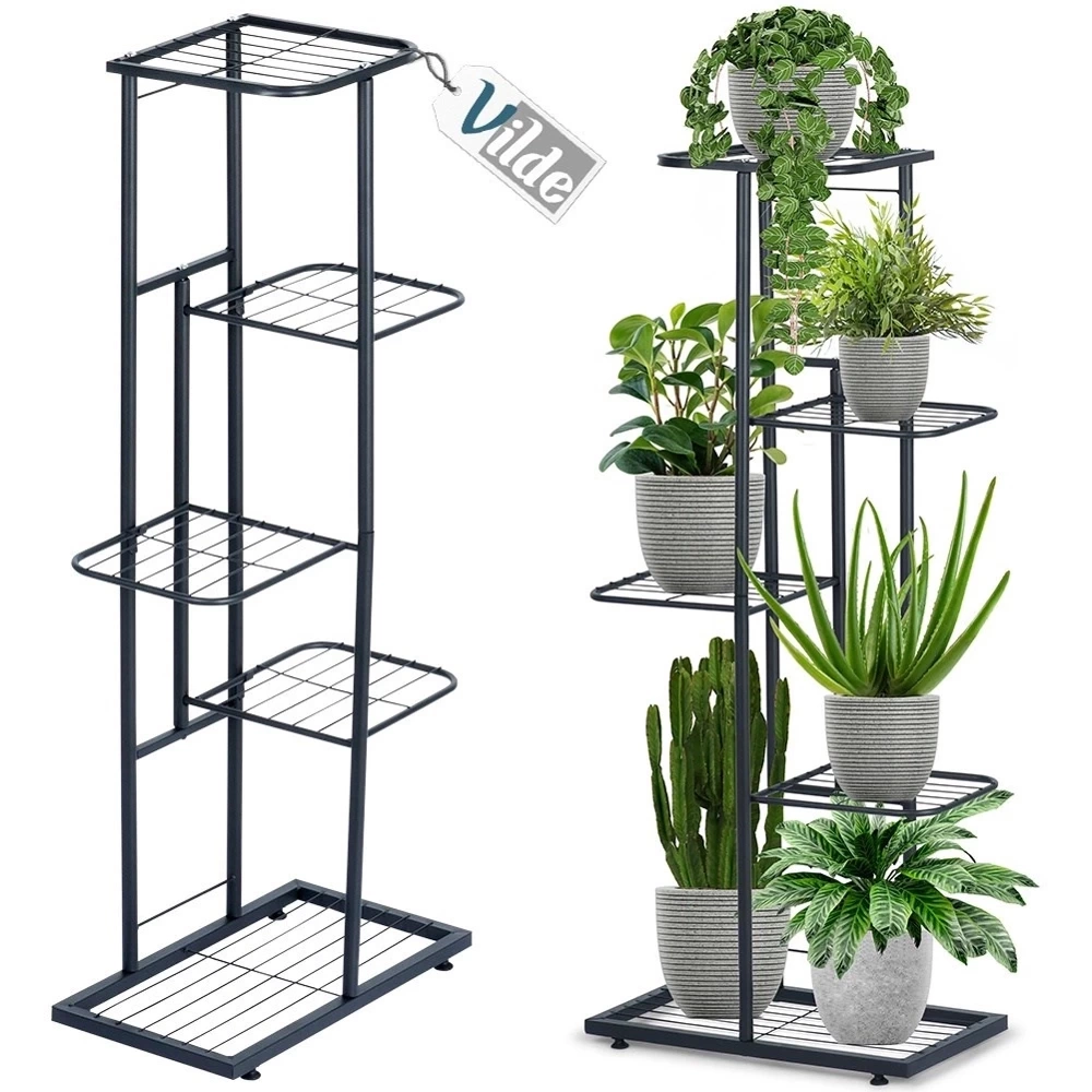 Kwietnik metalowy czarny 5-poziomowy 96 cm