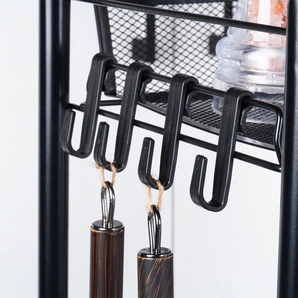 Wózek do przechowywania metalowy czarny 3-poziomowy