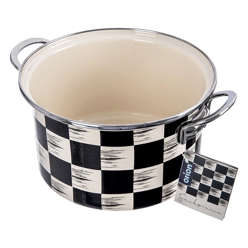 Garnek emaliowany SZACHOWNICA 22 cm, 4 l