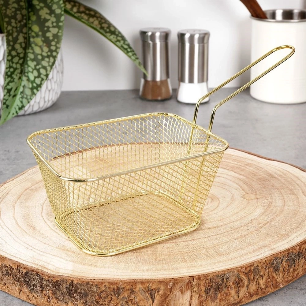 Koszyk na frytki złoty 14x12x7cm