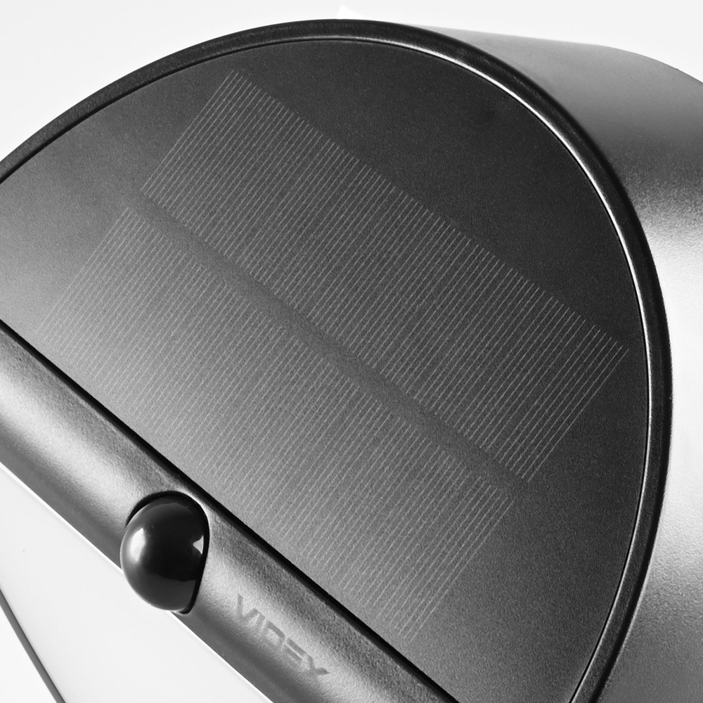SOLARNA LAMPA ŚCIENNA LED Z CZUJNIKIEM RUCHU VIDEX 500Lm 5000K czarna