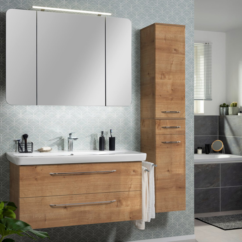 Szafka łazienkowa boczna wysoka sękaty dąb Milano Fackelmann 84252