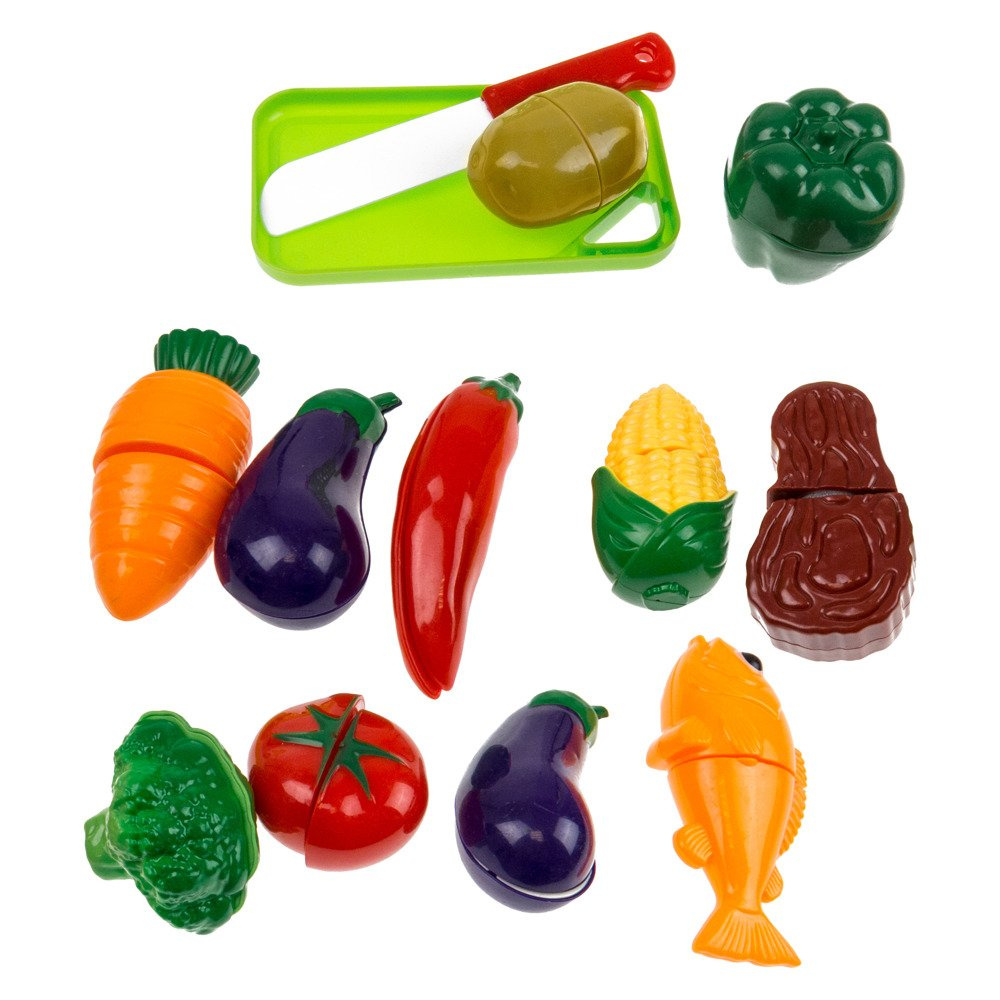 Koszyk zakupowy z warzywami do krojenia kolorowy ryba