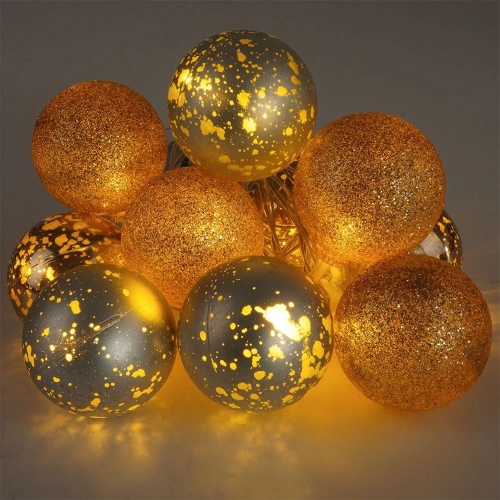 Lampki bombki świecące 10 LED szampańskie 4 cm