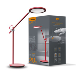 Lampa biurkowa LED ściemnialna VIDEX TF15R 20W 4100K czerwona