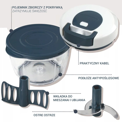 Szatkownica rozdrabniacz ręczny siekacz warzyw cebuli  Fackelmann  27907