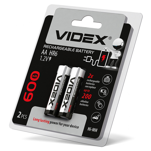Akumulator Ni-MH VIDEX HR6/AA 600mAh podwójny blister (2 szt.)