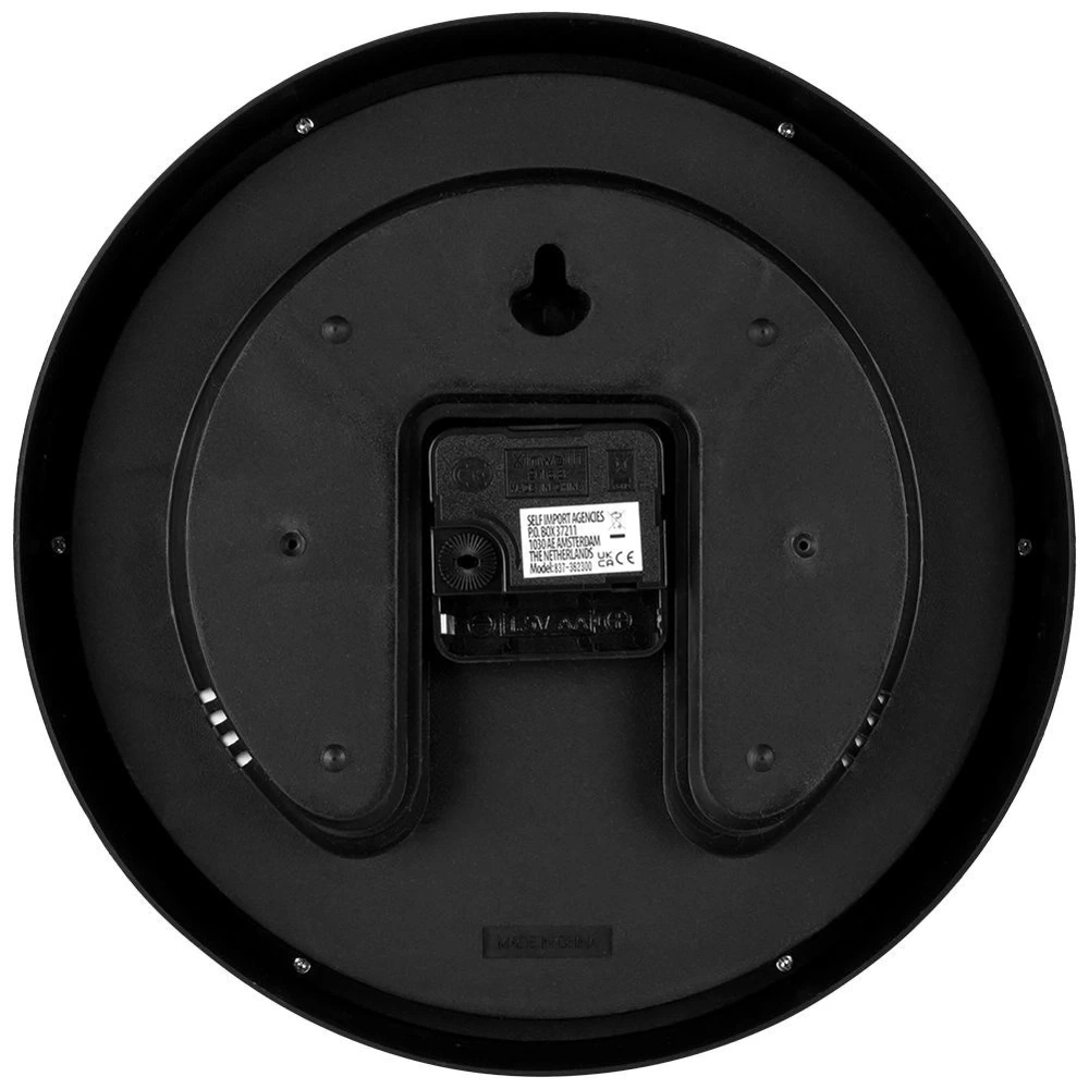 Zegar ścienny czarny z termometrem higrometrem 25 cm