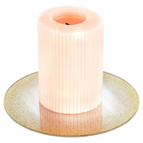 Podstawka pod kompozycje dekoracyjne świece szklana lustrzana brokatowa 15 cm