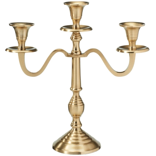 Świecznik kandelabr złoty 3-ramienny 30 cm