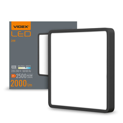 Lampa Sufitowa Videx Natynkowa 20W 2500lm 4000K Neutralna Czarna