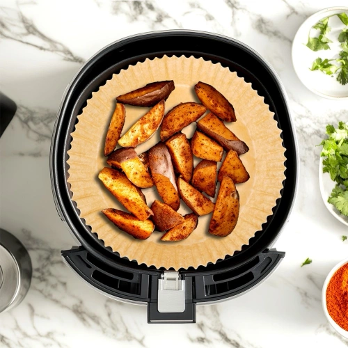 Wkład do frytkownicy beztłuszczowej Air Fryer papierowy okrągły 23 cm 50 szt.