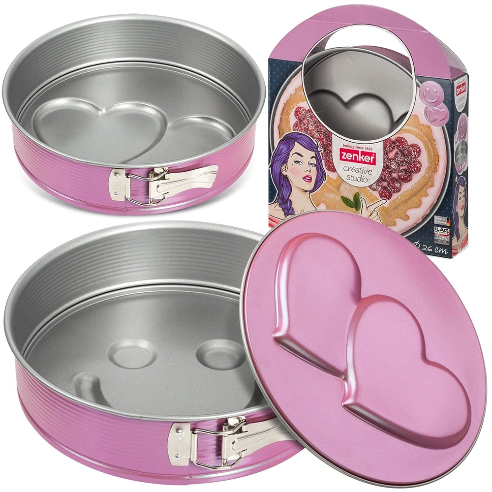 Tortownica forma do pieczenia z wymiennymi spodami Serce, uśmiechnięta buzia Zenker 7478