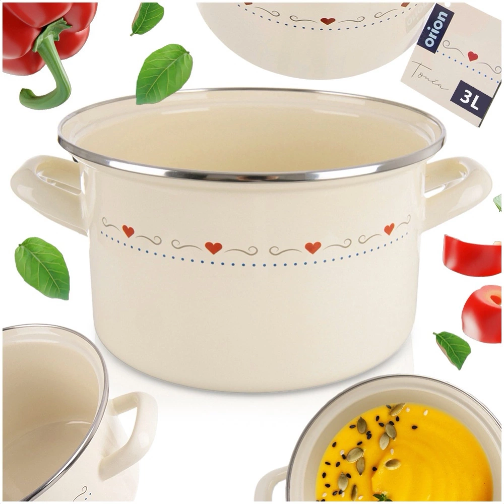Garnek emaliowany kremowy TONCA 20 cm, 3 l