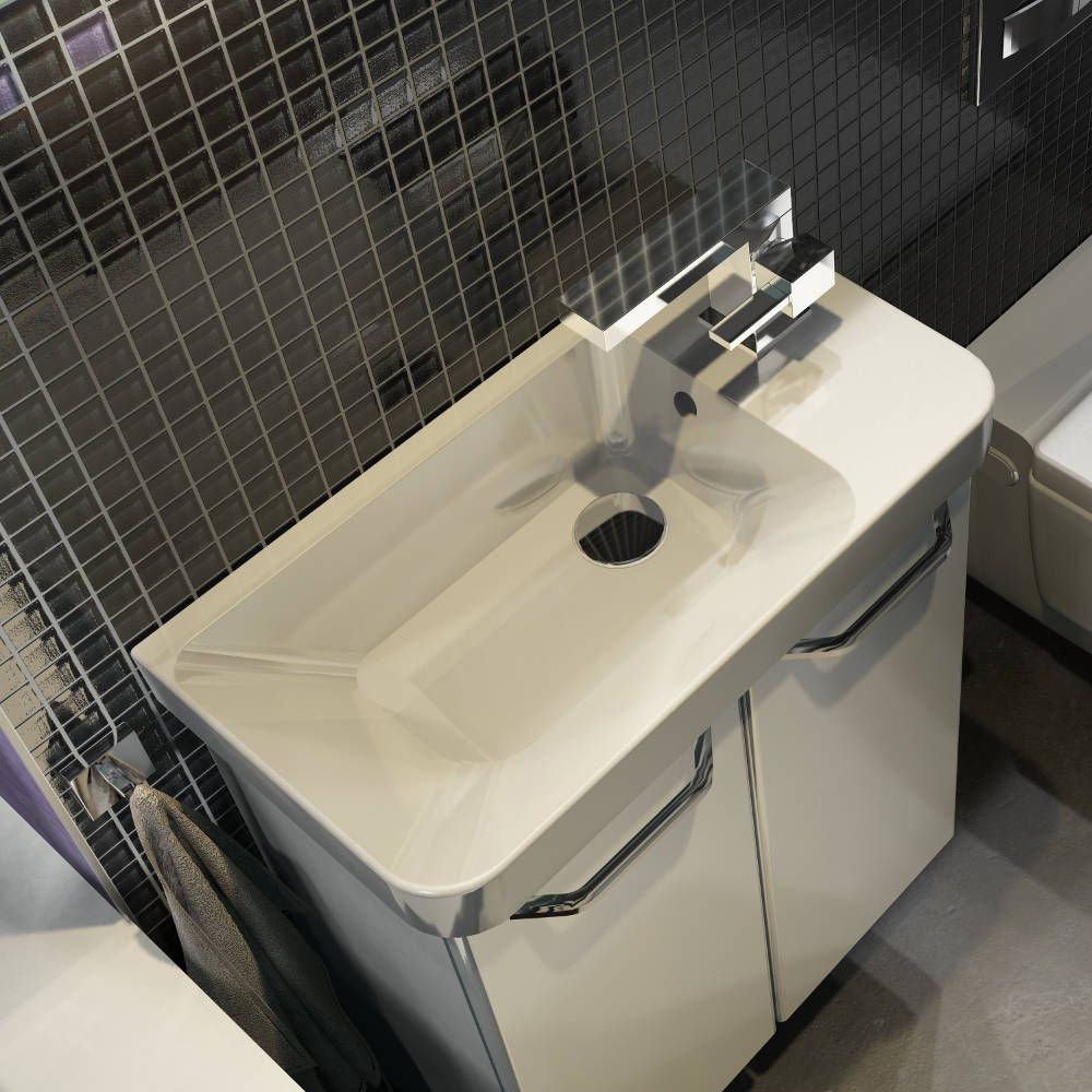 Dwudrzwiowa szafka z umywalką ceramiczną biały Milano Fackelmann
