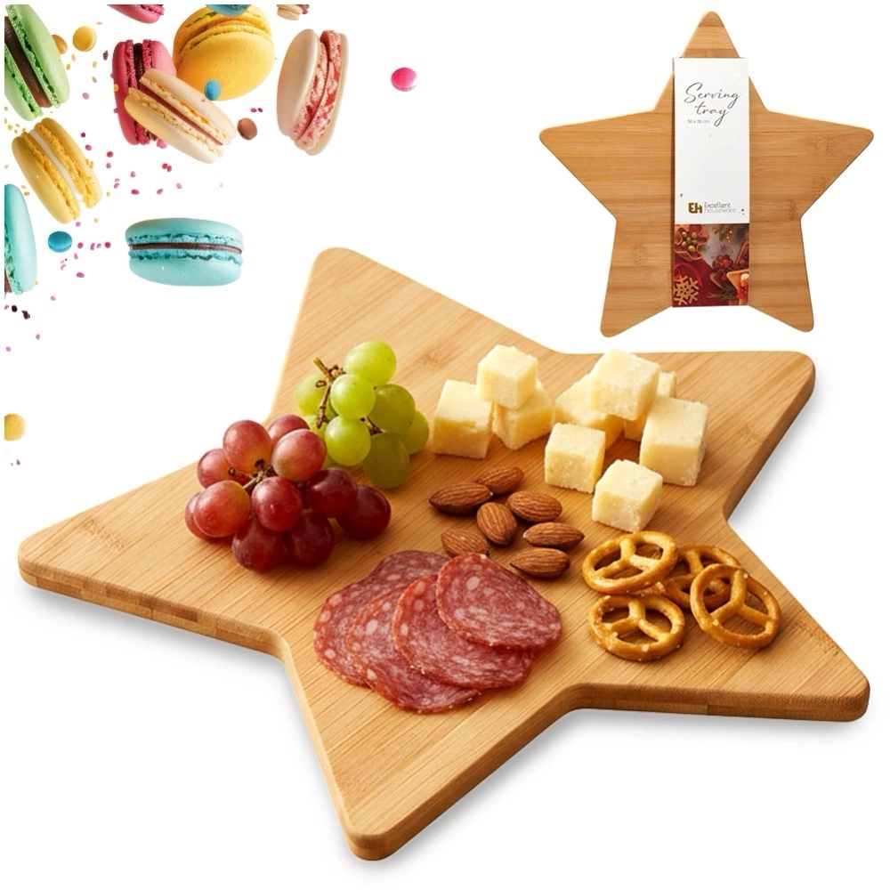 Deska do krojenia i serwowania bambusowa gwiazda