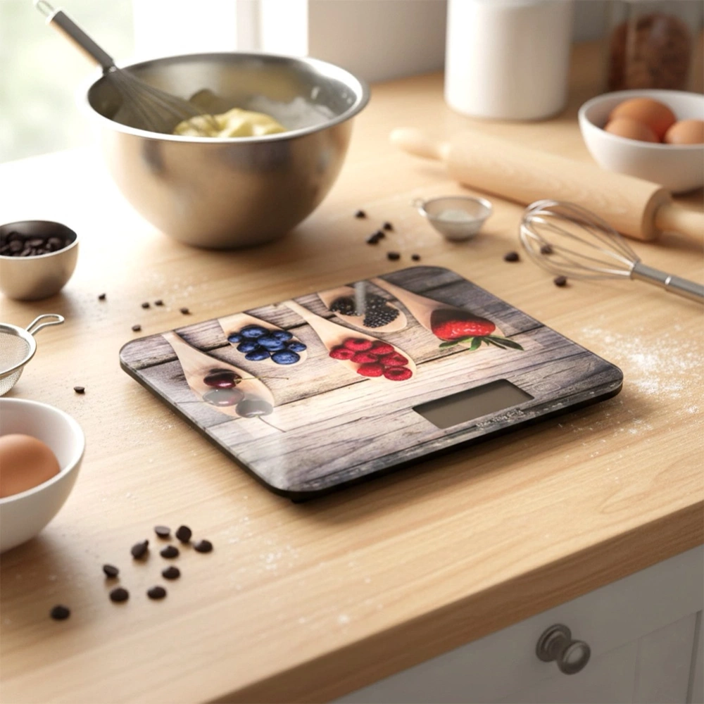 Waga kuchenna szklana elektroniczna płaska 15 kg