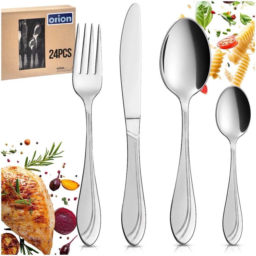 Zestaw sztućców stalowy dla 6 osób 24 el.