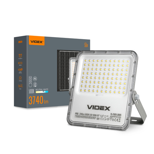 Lampa zewnętrzna Videx LED halogen 3740lm akumulator panel słoneczny