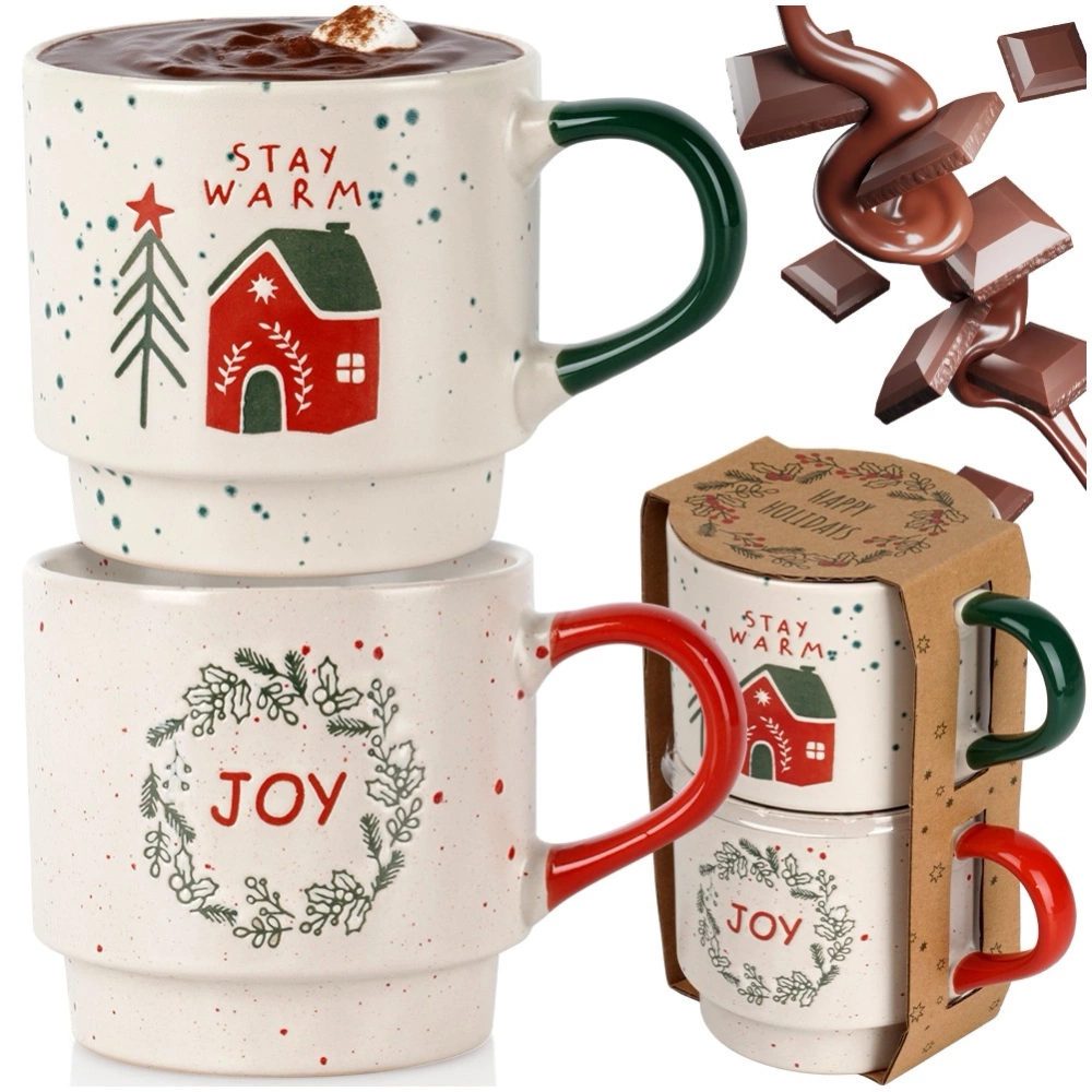 Kubki ceramiczne świąteczne 350 ml 2 szt.