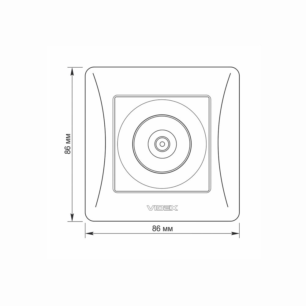 Gniazdo TV pojedyncze czarne grafitowe VIDEX BINERA
