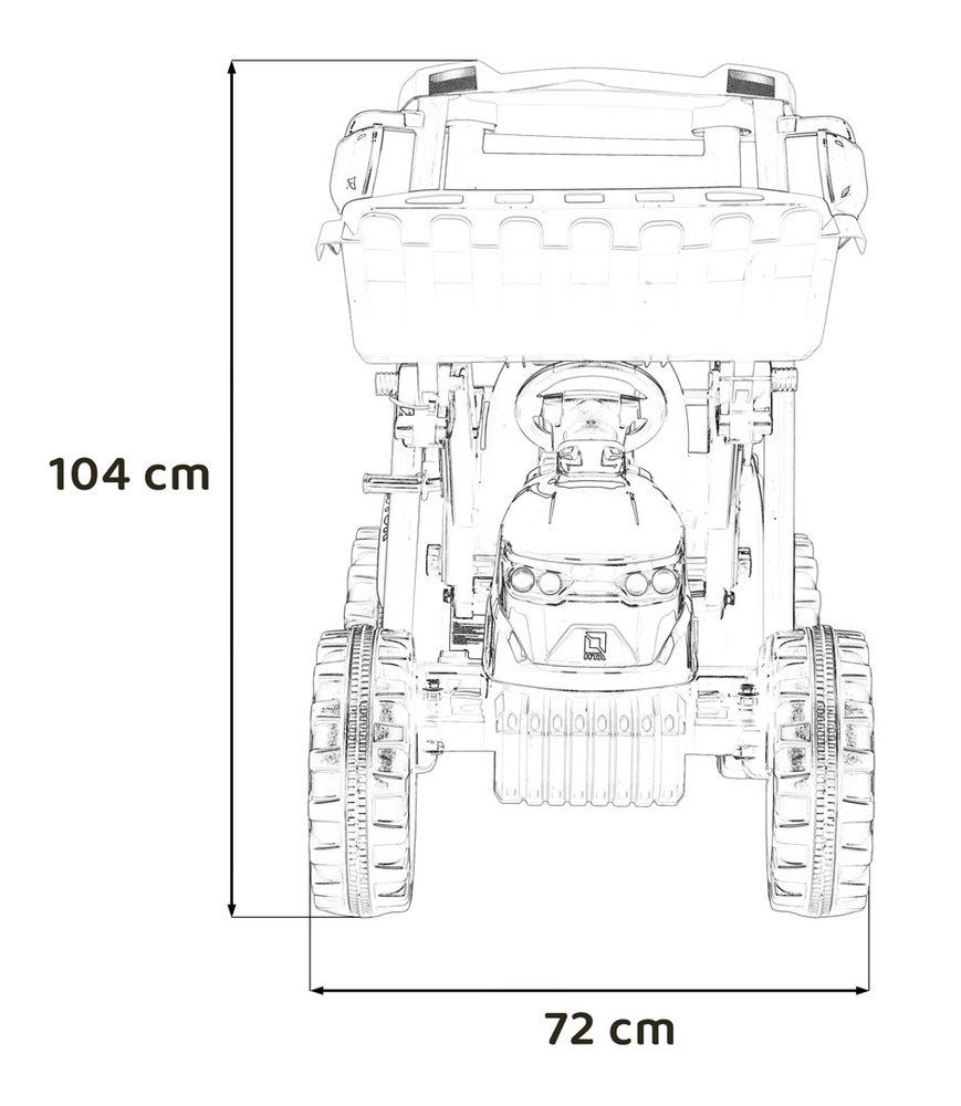 Pojazd MEGA Traktor D68 Z Przyczepką Zielony