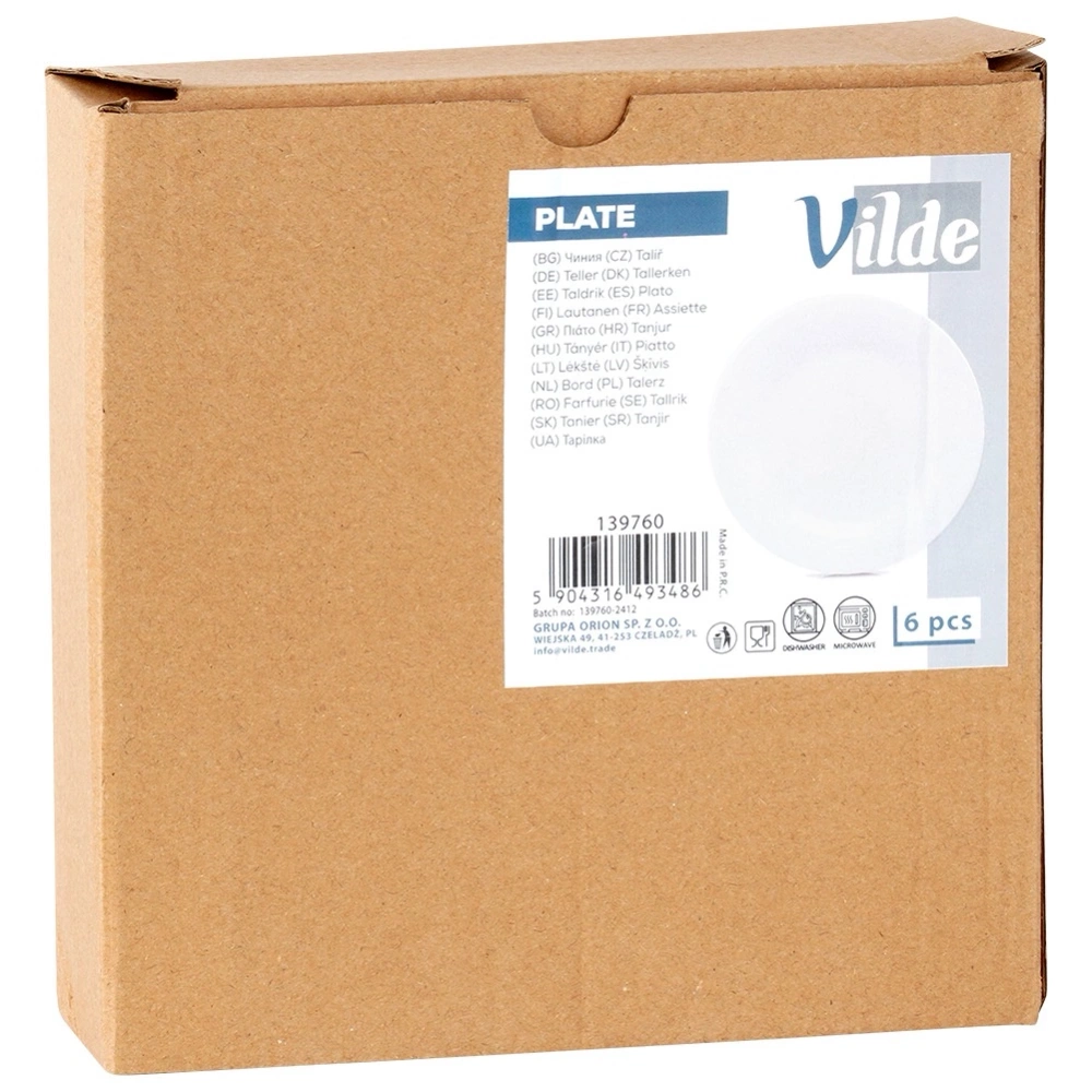 Talerze deserowe szklane białe 18 cm 6 szt.