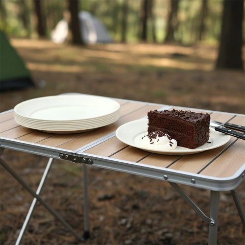 Talerze deserowe plastikowe kremowe SANDY 20,5 cm 6 szt.