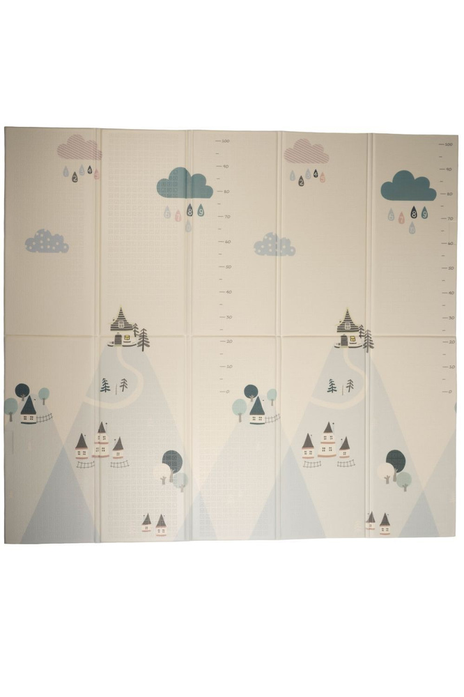 Dwustronna składana kolorowa edukacyjna piankowa mata dziecięca XXL 180x200 cm - misie i słoniki