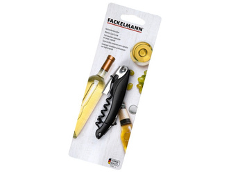 Korkociąg czarny, stal nierdzewna, ergonomiczny uchwyt FACKELMANN