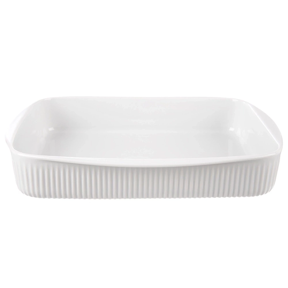 Naczynie żaroodporne porcelanowe białe 36,5x30x6 cm, 4 l