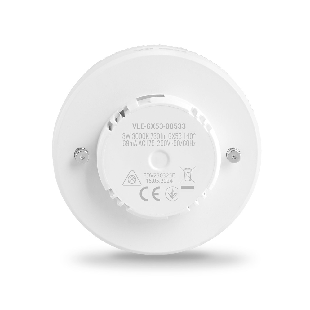 Żarówka LED GX53 8W = 55W 730lm 3000K Ciepła Biel 140° Videx