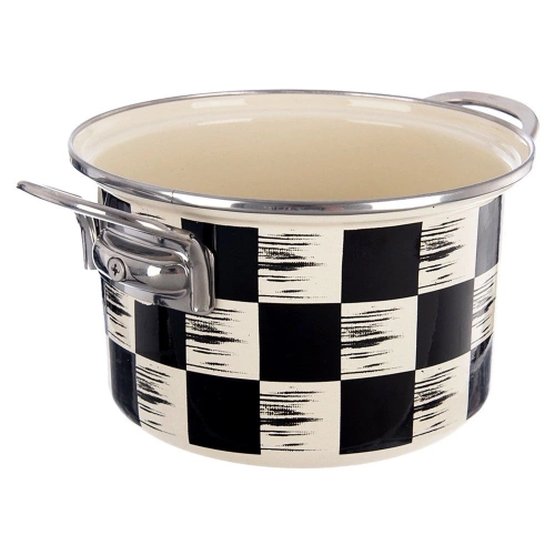 Garnek emaliowany SZACHOWNICA 18 cm, 2 l