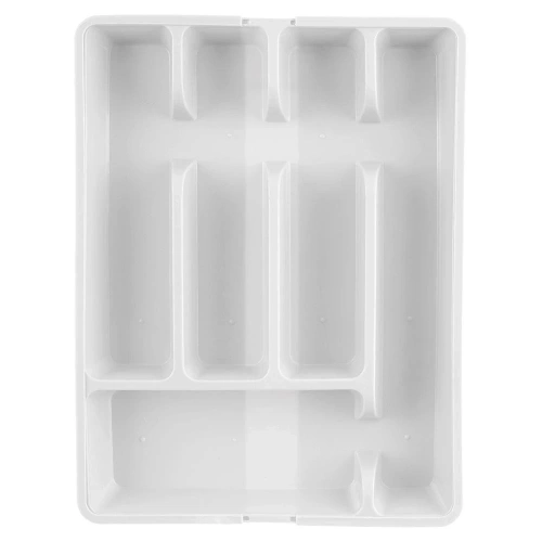 Wkład na sztućce do szuflady rozsuwany biały 36,5x27,5-44 cm