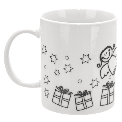 Kubek do malowania z farbkami porcelanowy choinka 350 ml