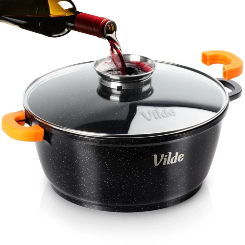 Garnek granitowy ze szklaną pokrywką TERRUNA AROMA 28 cm, 5,8 l