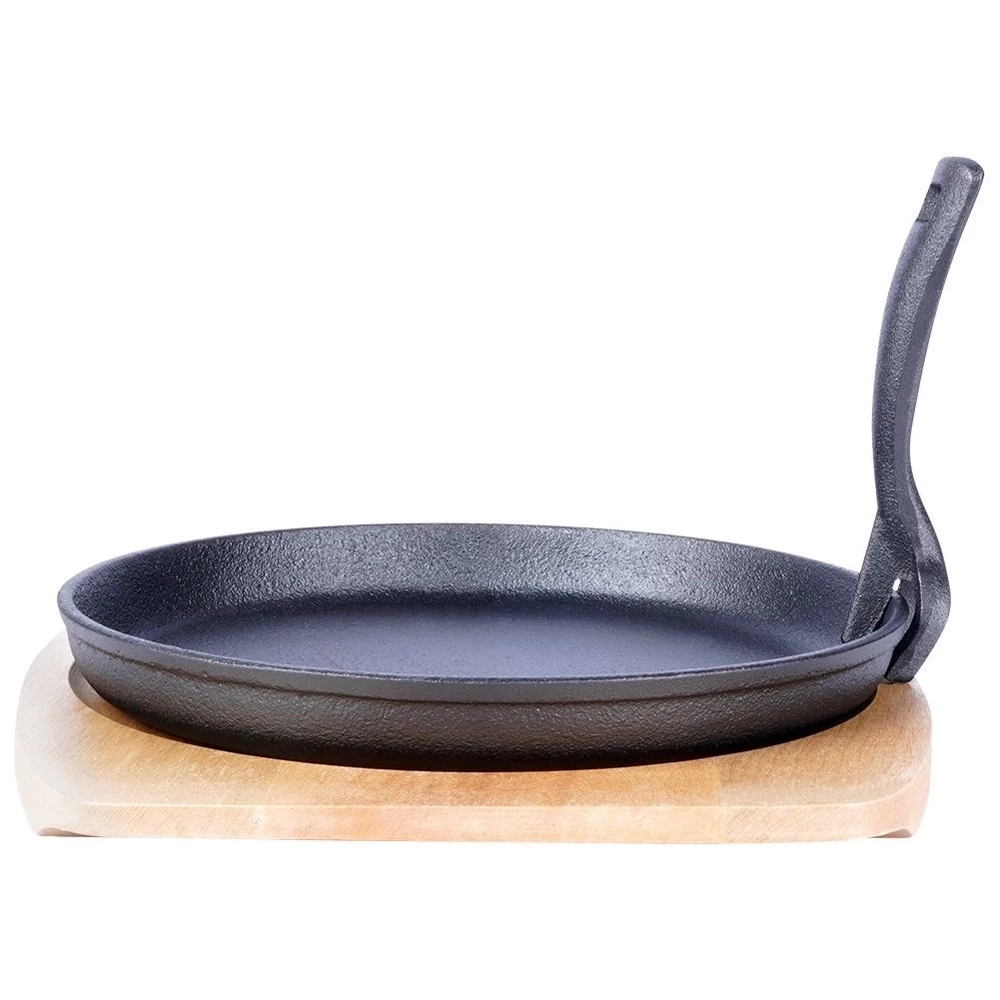 Patelnia do serwowania żeliwna z deską LITINA 22 cm 2 el.