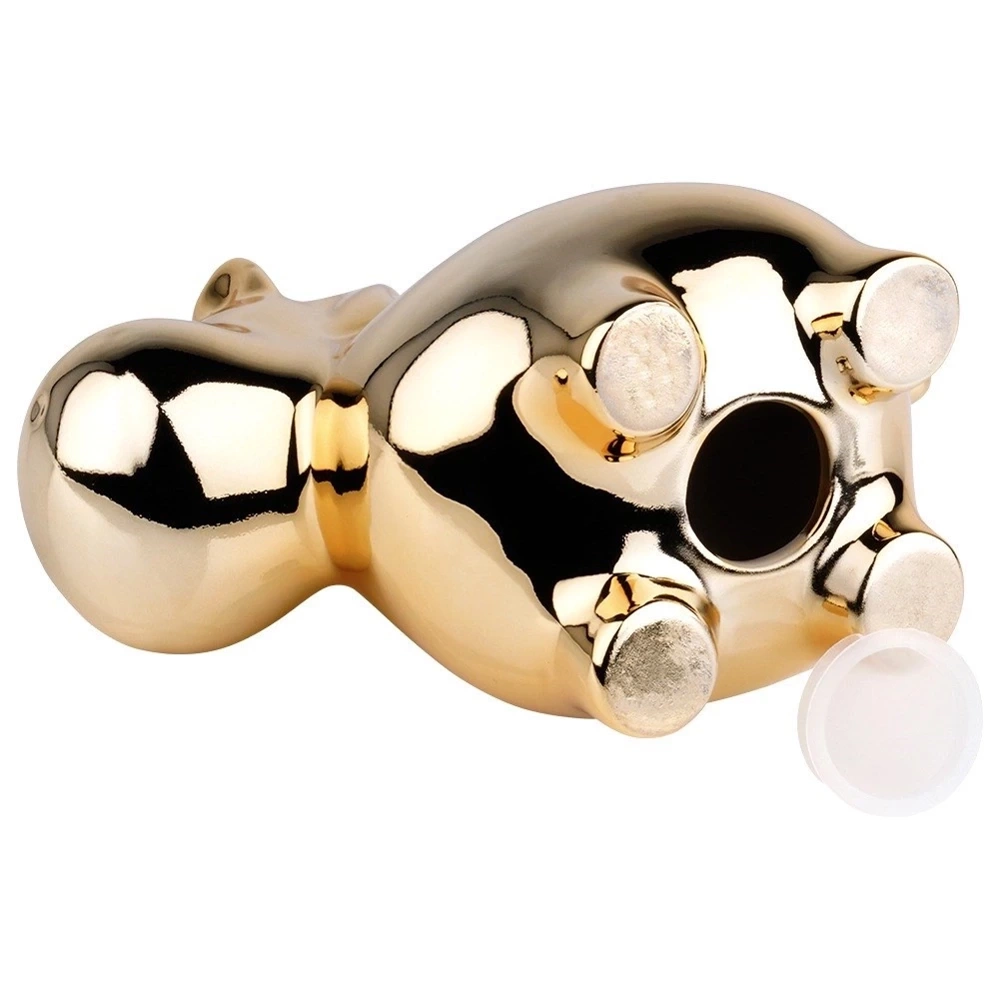 Skarbonka ceramiczna złota lustrzana 18x10,5 cm