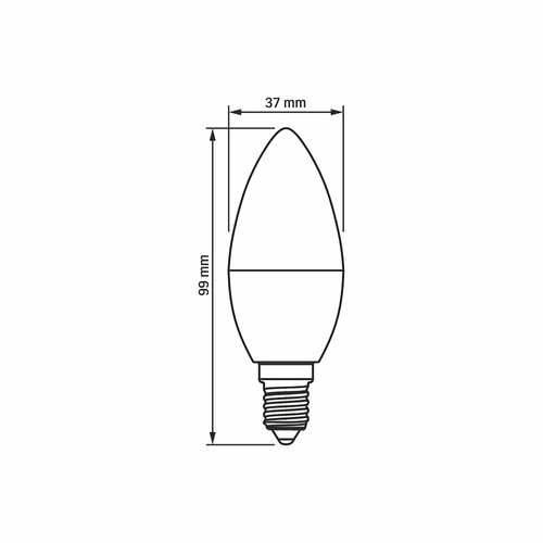 Żarówka LED E14 C37 Świeczka 4W = 33W 380lm 4000K Neutralna Biel 220° Videx