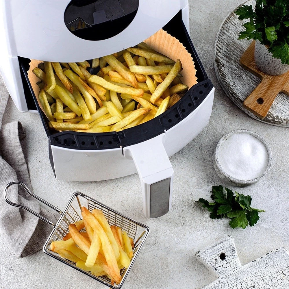 Wkład do frytkownicy beztłuszczowej Air Fryer papierowy okrągły 20 cm 50 szt.