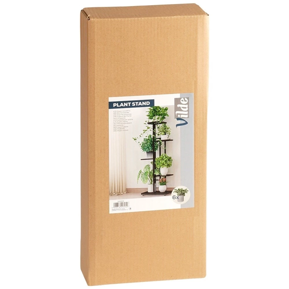 Kwietnik metalowy czarny 5-poziomowy 96 cm