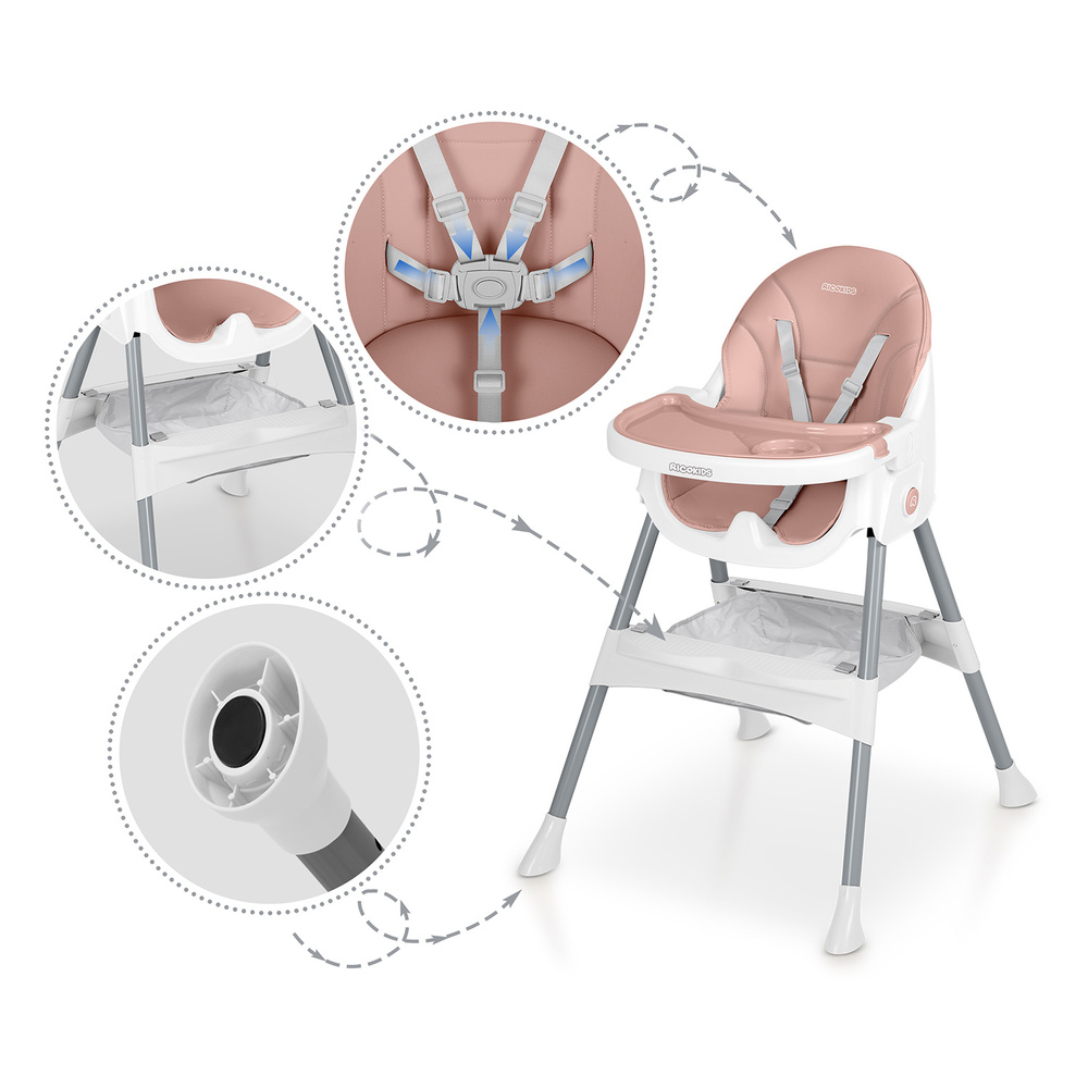 Krzesełko do karmienia  Mani różowe