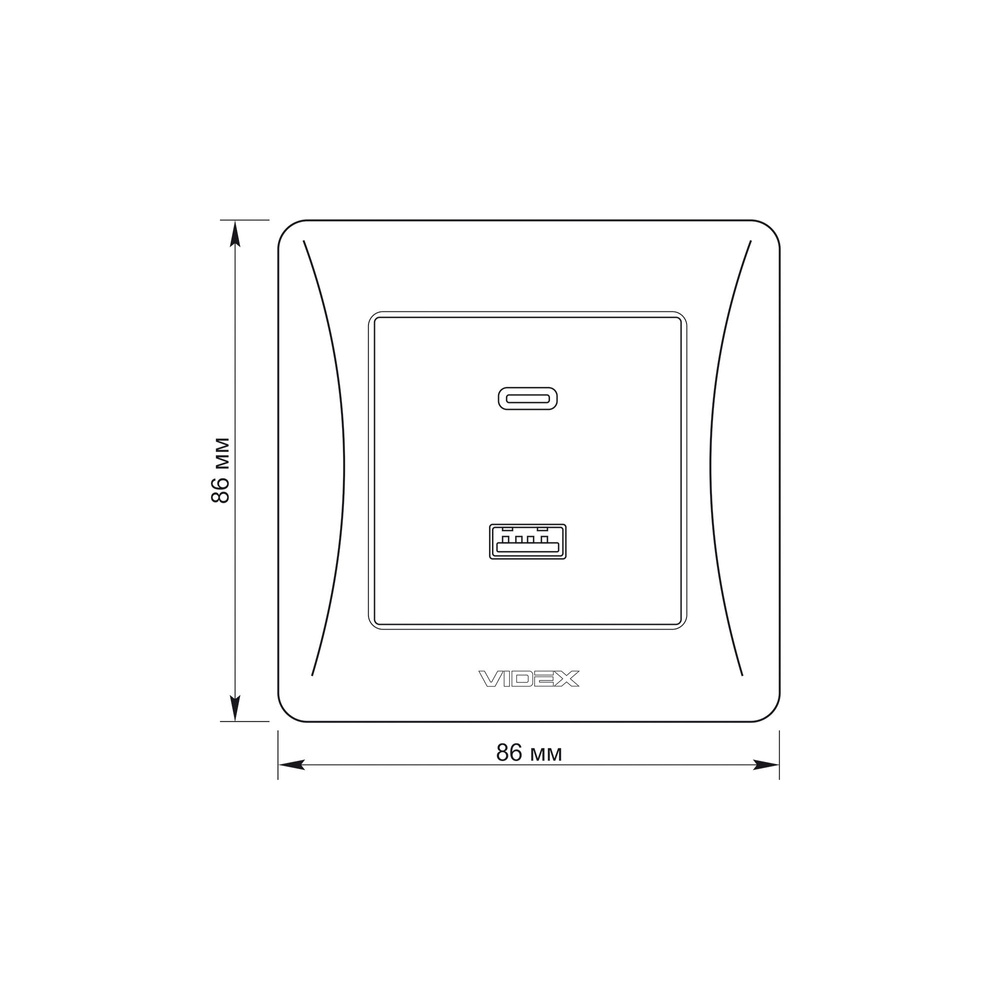Gniazdo z USB-A i USB-C PD20W białe VIDEX BINERA