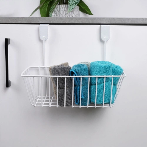 Koszyk na drzwi metalowy biały 28 cm