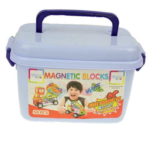 Klocki konstrukcyjne magnetyczne zestaw box 58 szt