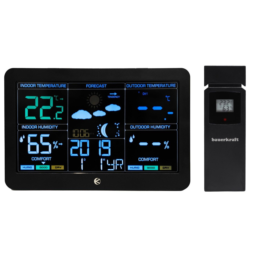 Bezprzewodowa stacja pogodowa termometr barometr zegar budzik prognoza