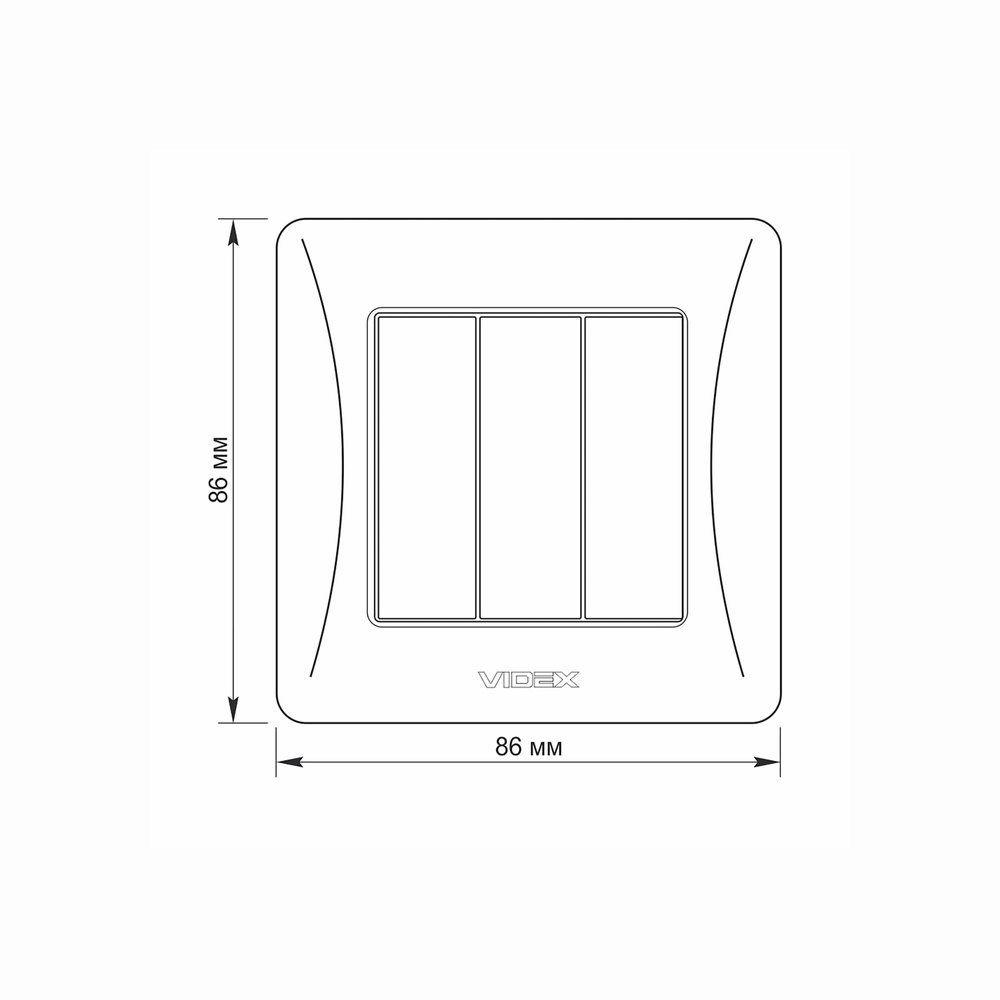 Przełącznik Włącznik Schodowy Videx Binera 3-biegunowy 10A Natynkowy Czarny