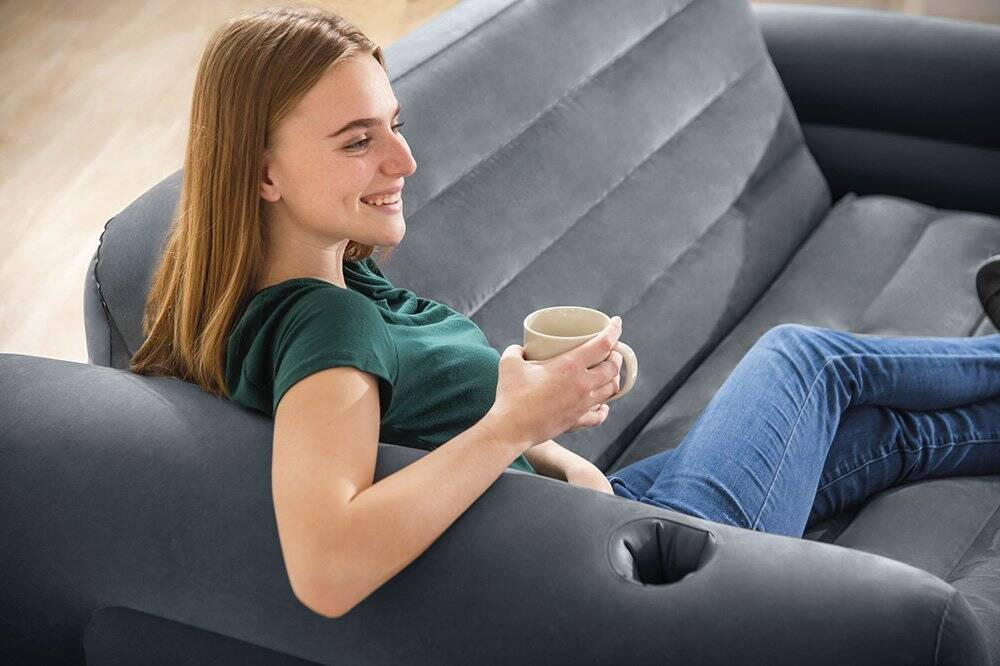 Rozkładana sofa dmuchana/ łóżko + pompka 66640 INTEX 66552 203 x 224 x 66 cm