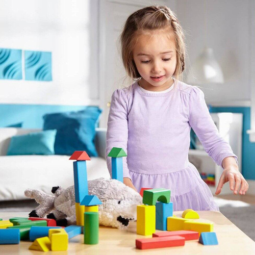 Duże drewniane klocki zestaw 100 sztuk